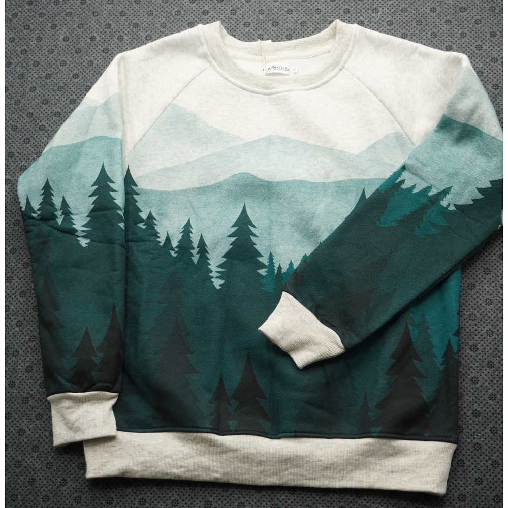 L.A. Soul Wear With Style Forest Landscape Sweatshirt Size Small Nature Print